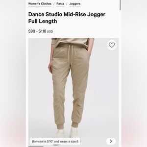 Lululemon Taupe Jogger Pants